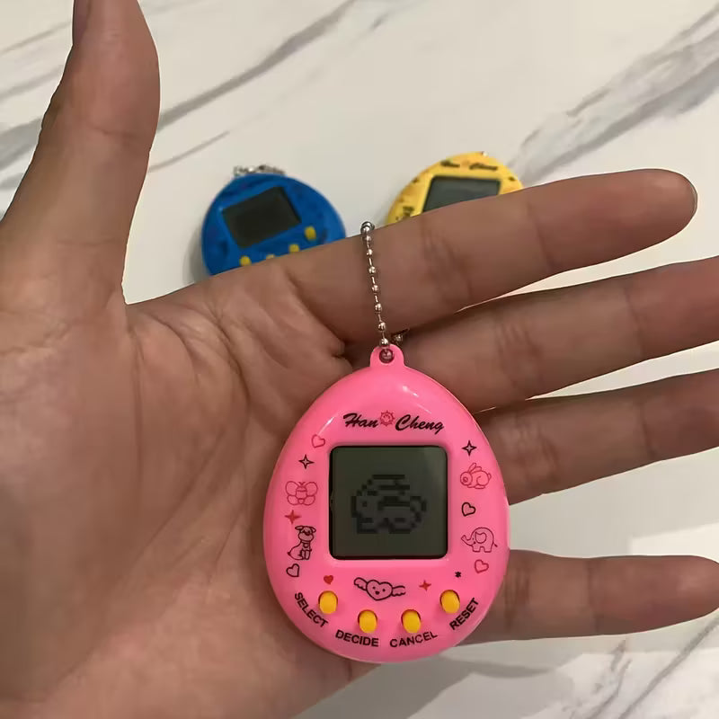 Retro Mini Handheld Gaming Console with Virtual Pet Keychain – Battery-Powered