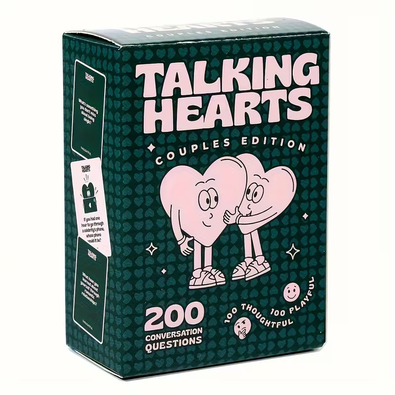 Talking Hearts Couples Edition – 200 Conversation Cards with 2 Wild Cards | Perfect for Date Nights