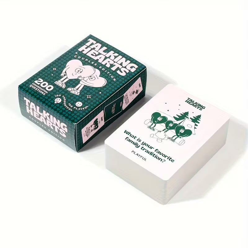 Talking Hearts Couples Edition – 200 Conversation Cards with 2 Wild Cards | Perfect for Date Nights