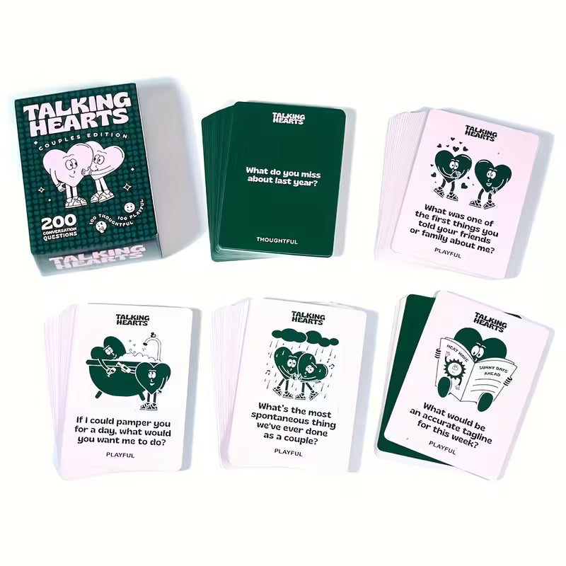 Talking Hearts Couples Edition – 200 Conversation Cards with 2 Wild Cards | Perfect for Date Nights