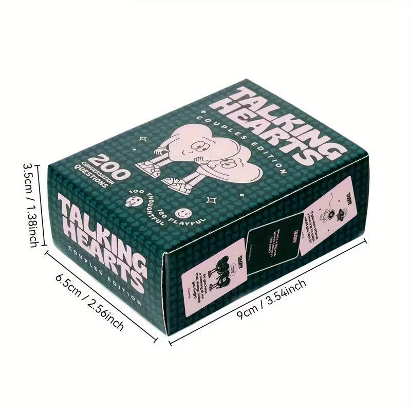 Talking Hearts Couples Edition – 200 Conversation Cards with 2 Wild Cards | Perfect for Date Nights