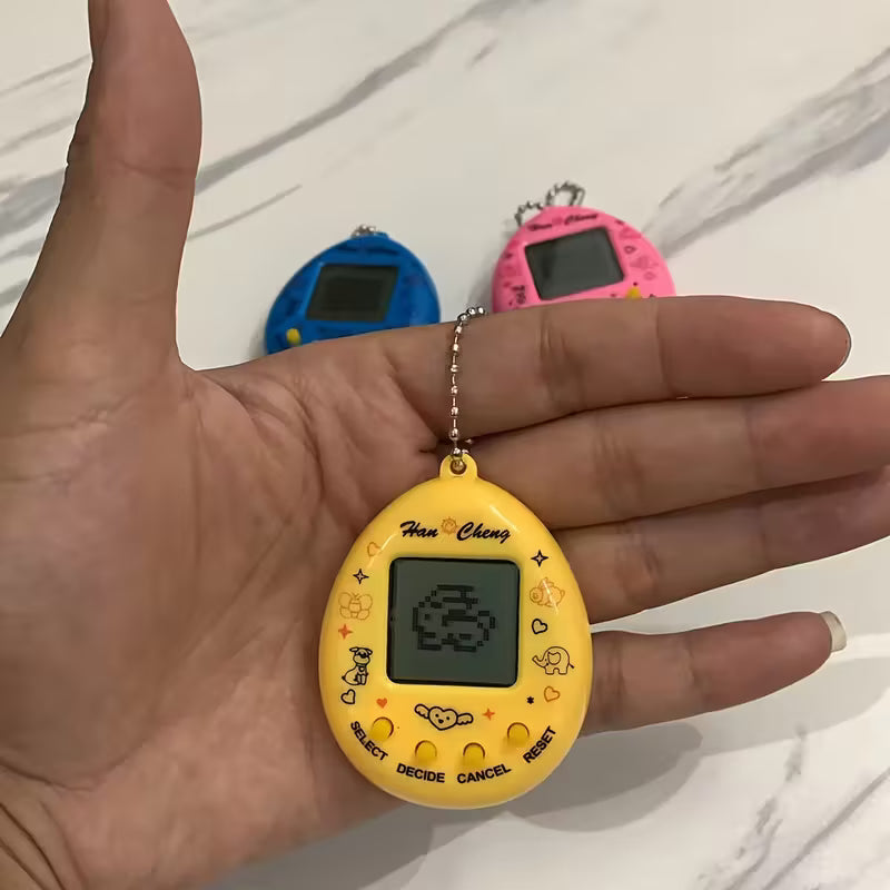 Retro Mini Handheld Gaming Console with Virtual Pet Keychain – Battery-Powered