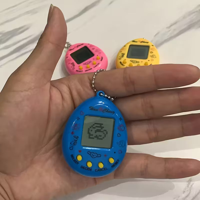 Retro Mini Handheld Gaming Console with Virtual Pet Keychain – Battery-Powered