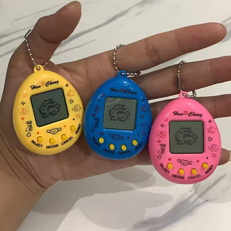 Retro Mini Handheld Gaming Console with Virtual Pet Keychain – Battery-Powered
